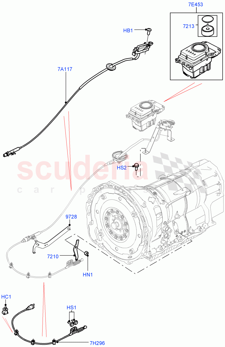 Gear Change-Automatic Transmission(Floor)(3.0L DOHC GDI SC V6 PETROL,8 Speed Auto Trans ZF 8HP70 4WD,3.0 V6 Diesel)((V)FROMCA000001) of Land Rover Land Rover Discovery 4 (2010-2016) [3.0 DOHC GDI SC V6 Petrol]