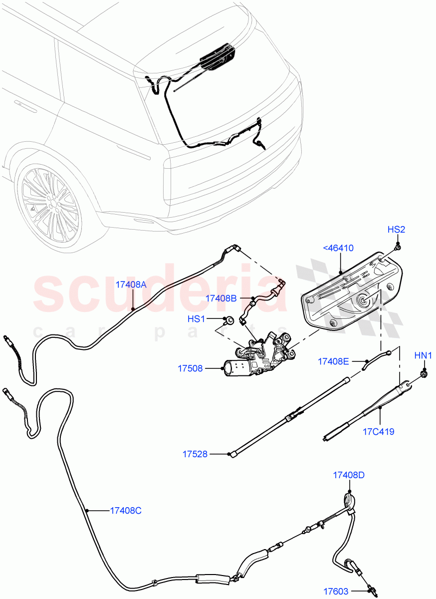 Rear Window Wiper And Washer of Land Rover Land Rover Range Rover (2022+) [3.0 I6 Turbo Petrol AJ20P6]