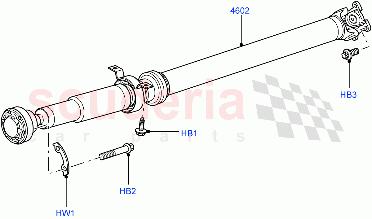 Drive Shaft - Rear Axle Drive(Propshaft)((V)TO9A999999) of Land Rover Land Rover Range Rover Sport (2005-2009) [4.2 Petrol V8 Supercharged]