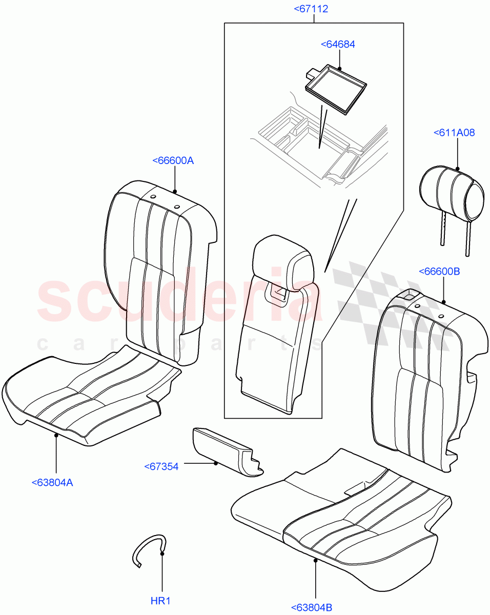 Rear Seat Covers(Oxford Leather Windsor,Heated/Cooled Front - Heated Rear)((V)FROMAA000001) of Land Rover Land Rover Range Rover (2010-2012) [5.0 OHC SGDI NA V8 Petrol]