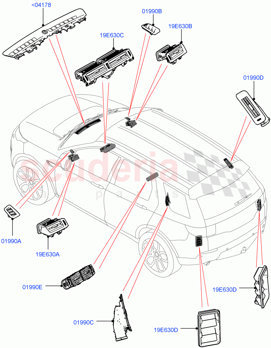 Air Vents, Louvres And Ducts(External Components)(Halewood (UK))((V)FROMLH000001) of Land Rover Land Rover Discovery Sport (2015+) [2.0 Turbo Diesel]