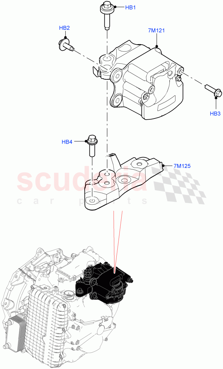 Transmission Mounting(2.0L AJ21D4 Diesel Mid,9 Speed Auto Trans 9HP50,Halewood (UK))((V)FROMMH000001) of Land Rover Land Rover Range Rover Evoque (2019+) [2.0 Turbo Diesel]