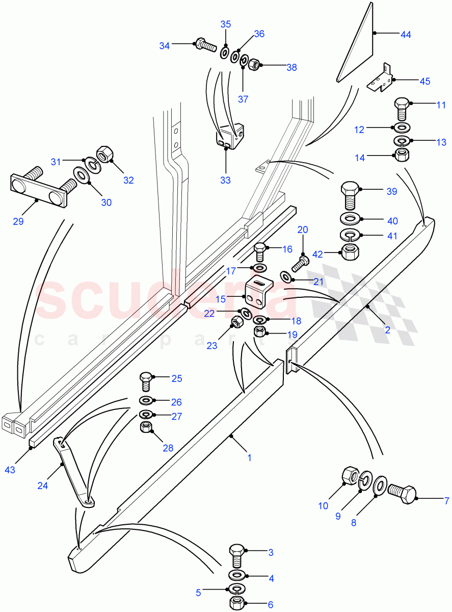 Sill Panels(Crew Cab Pick Up,110" Wheelbase,Chassis Crew Cab,130" Wheelbase,Chassis Cab,Station Wagon Utility - 5 Door,Station Wagon - 5 Door,Crew Cab HCPU)((V)FROM7A000001) of Land Rover Land Rover Defender (2007-2016)