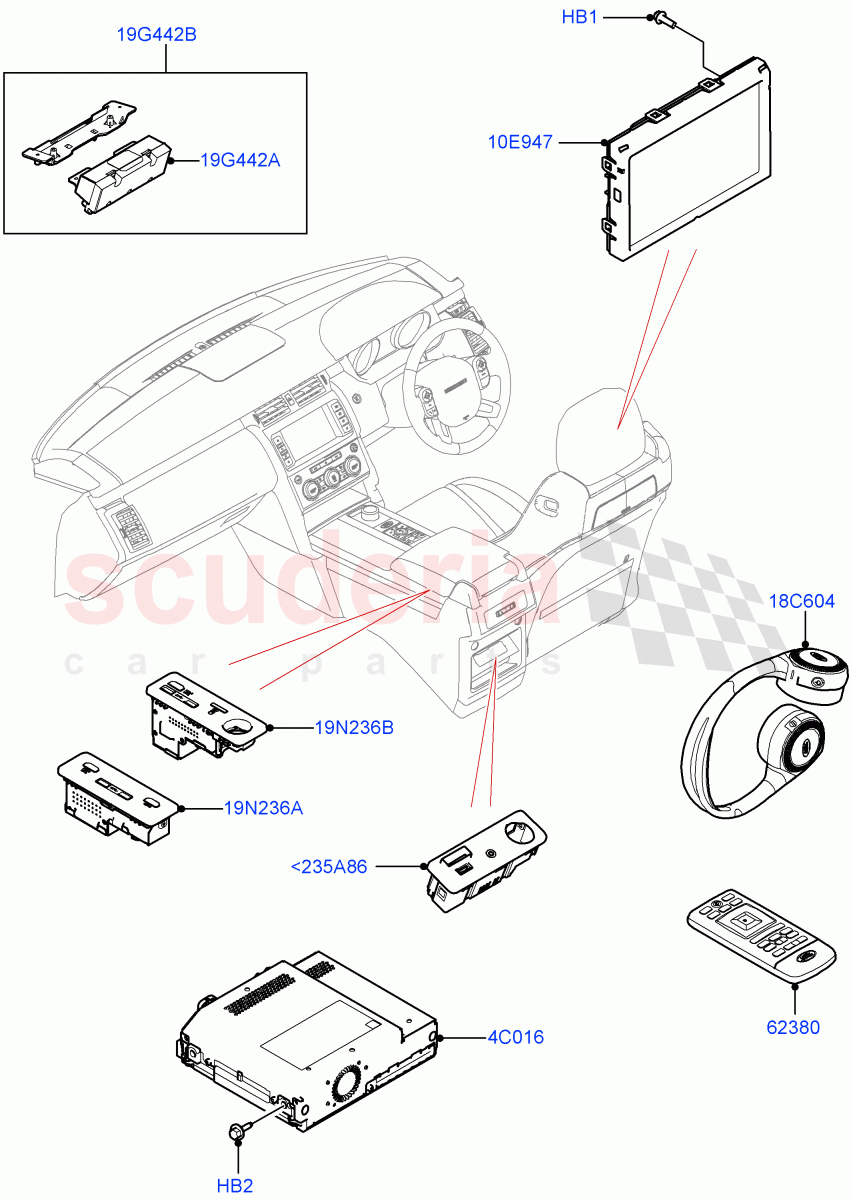 Family Entertainment System(Solihull Plant Build)((V)FROMHA000001) of Land Rover Land Rover Discovery 5 (2017+) [3.0 I6 Turbo Diesel AJ20D6]