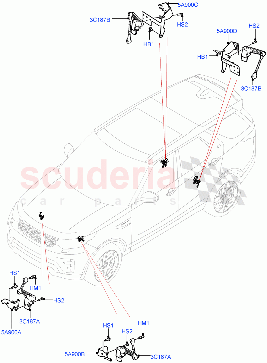 Air Suspension Controls/Electrics(Nitra Plant Build)((V)FROMK2000001) of Land Rover Land Rover Discovery 5 (2017+) [3.0 I6 Turbo Diesel AJ20D6]