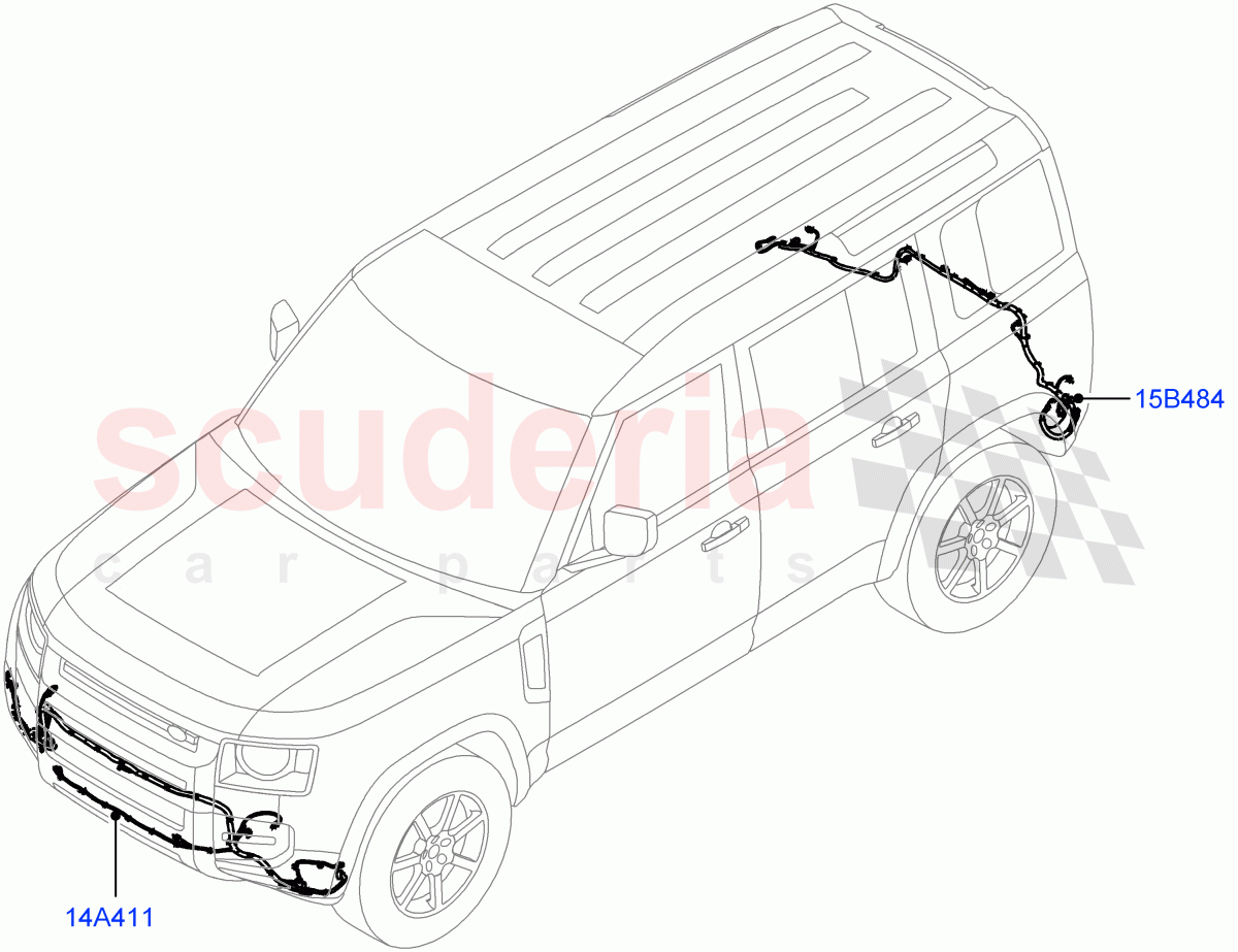 Electrical Wiring - Body And Rear(Bumper) of Land Rover Land Rover Defender (2020+) [2.0 Turbo Diesel]