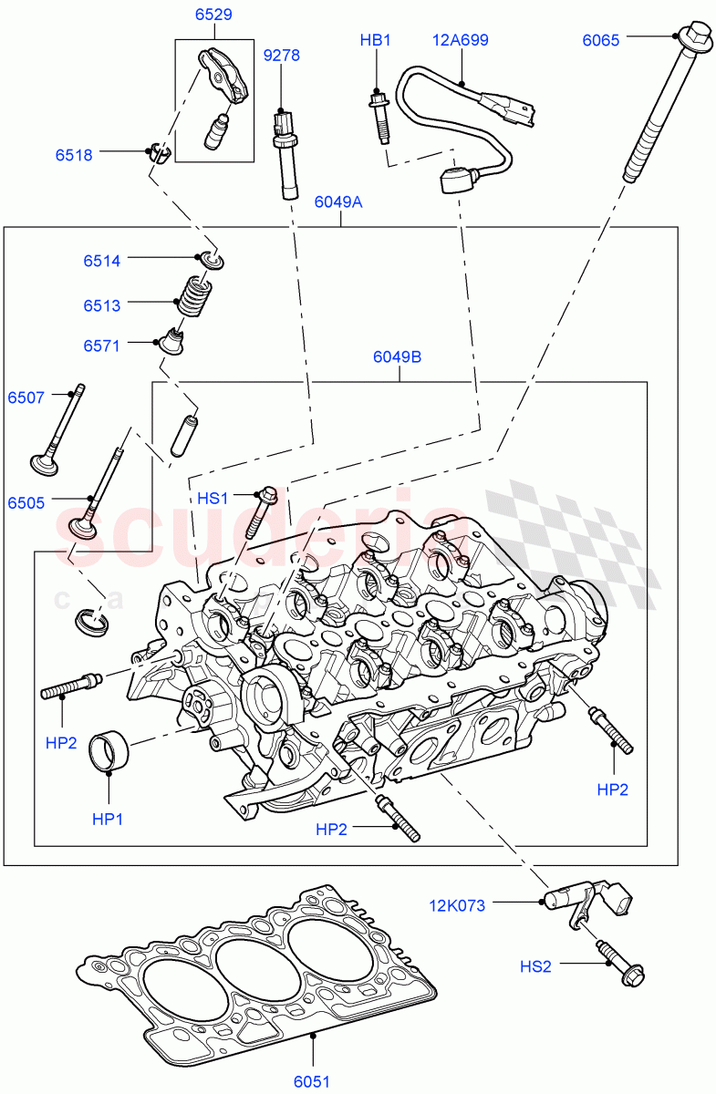 Cylinder Head(Lion Diesel 2.7 V6 (140KW))((V)FROMAA000001) of Land Rover Land Rover Discovery 4 (2010-2016) [2.7 Diesel V6]