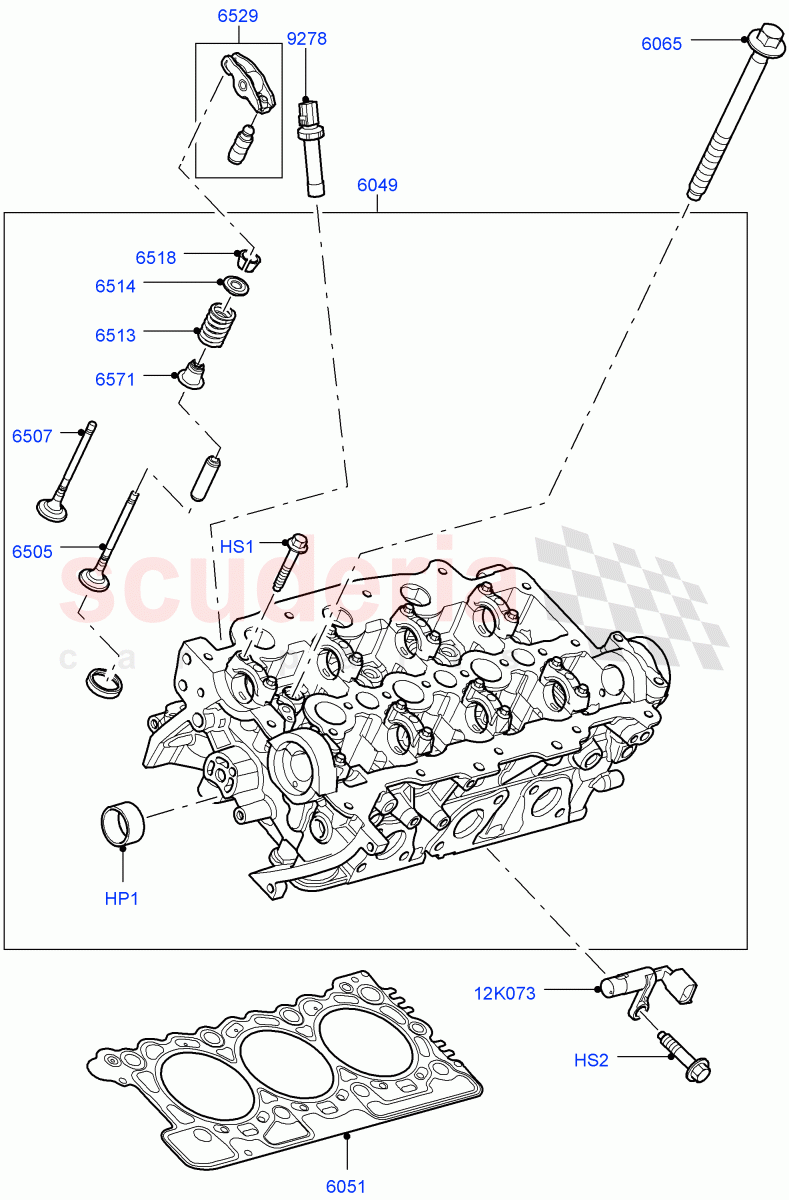 Cylinder Head(3.0L 24V V6 Turbo Diesel Std Flow,3.0L 24V DOHC V6 TC Diesel,3.0 V6 Diesel Electric Hybrid Eng)((V)FROMAA000001) of Land Rover Land Rover Discovery 4 (2010-2016) [3.0 Diesel 24V DOHC TC]