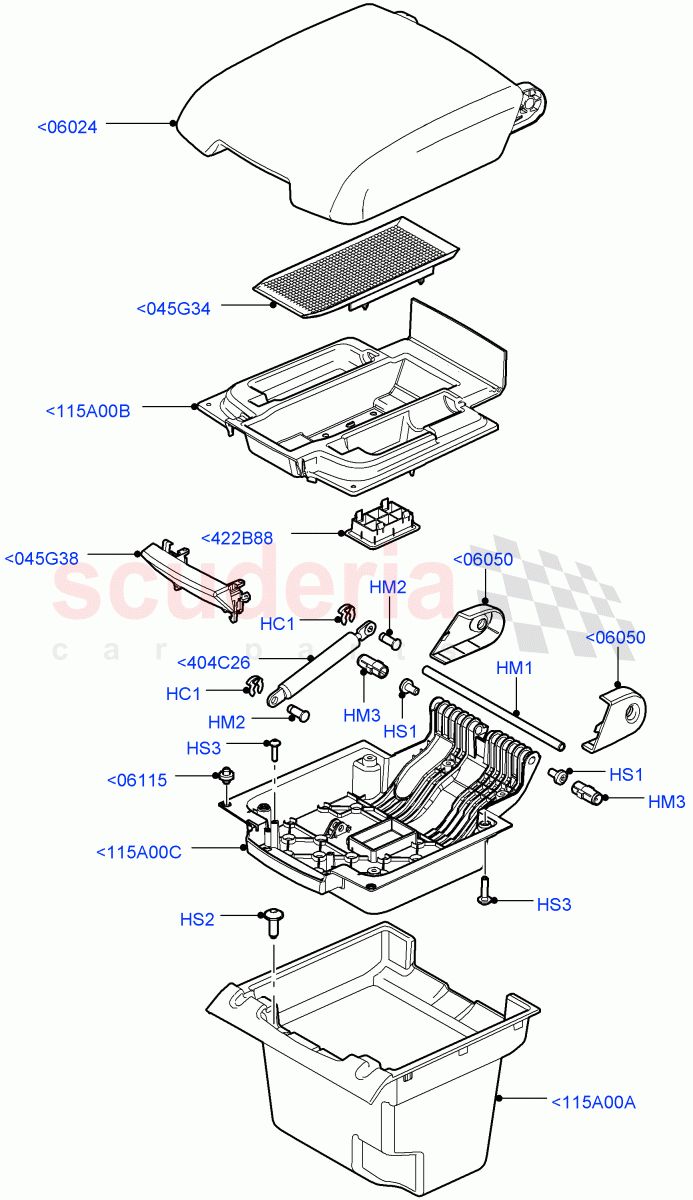 Console - Floor(For Stowage Boxes And Lids)((V)FROMAA000001) of Land Rover Land Rover Range Rover (2010-2012) [3.6 V8 32V DOHC EFI Diesel]