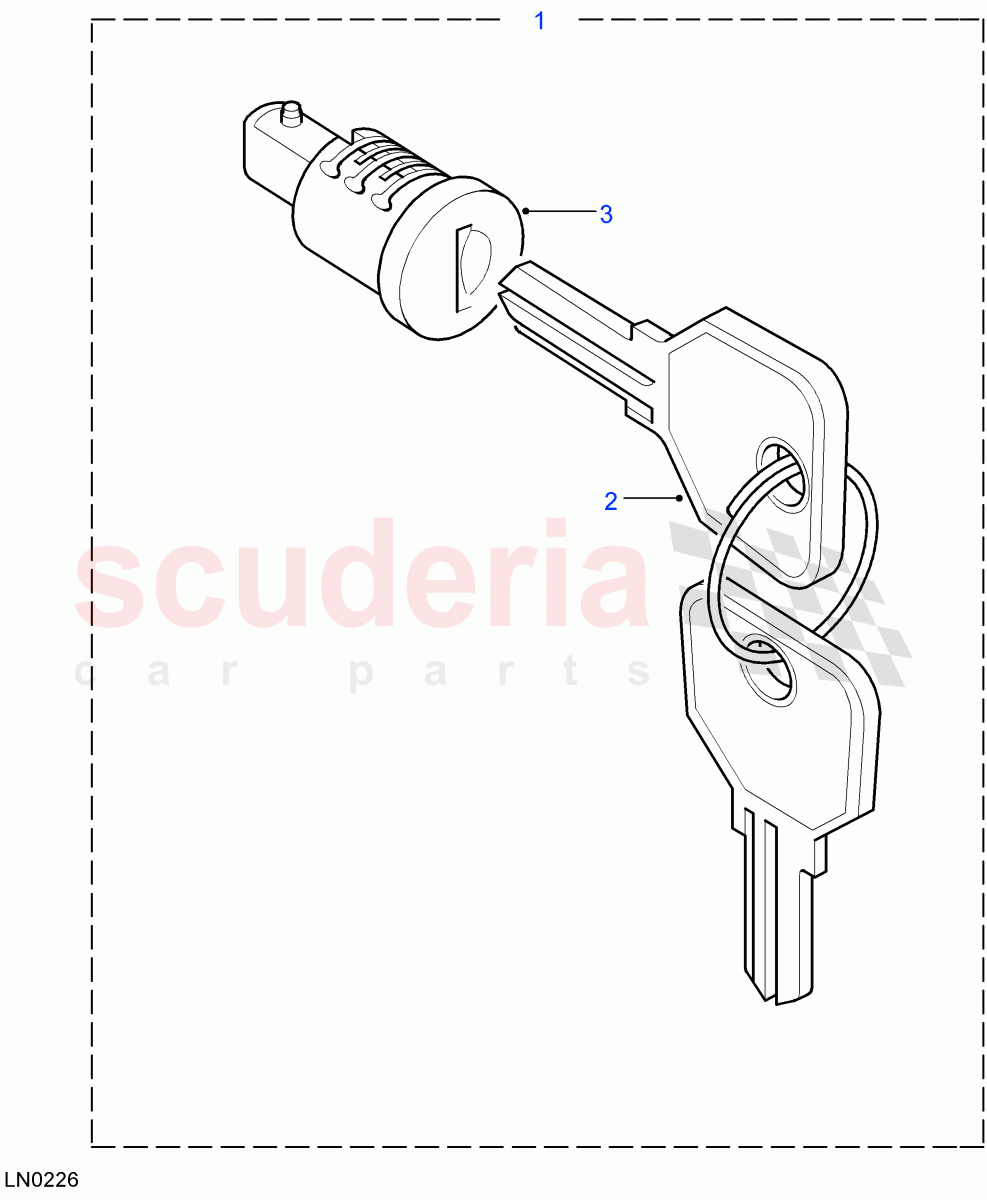 Barrel Lock & Keys((V)FROM7A000001) of Land Rover Land Rover Defender (2007-2016)