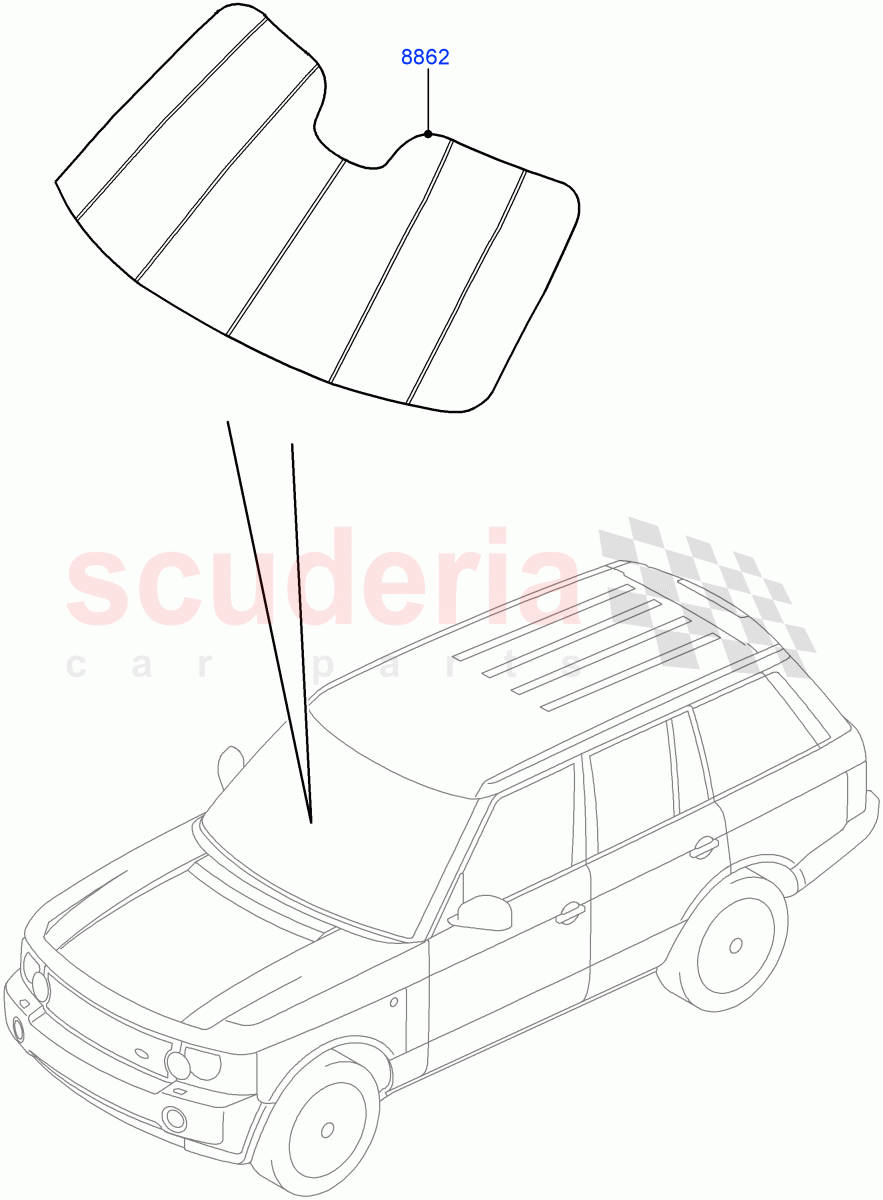 Sun Blinds(Accessory)((V)FROMAA000001) of Land Rover Land Rover Range Rover (2010-2012) [3.6 V8 32V DOHC EFI Diesel]