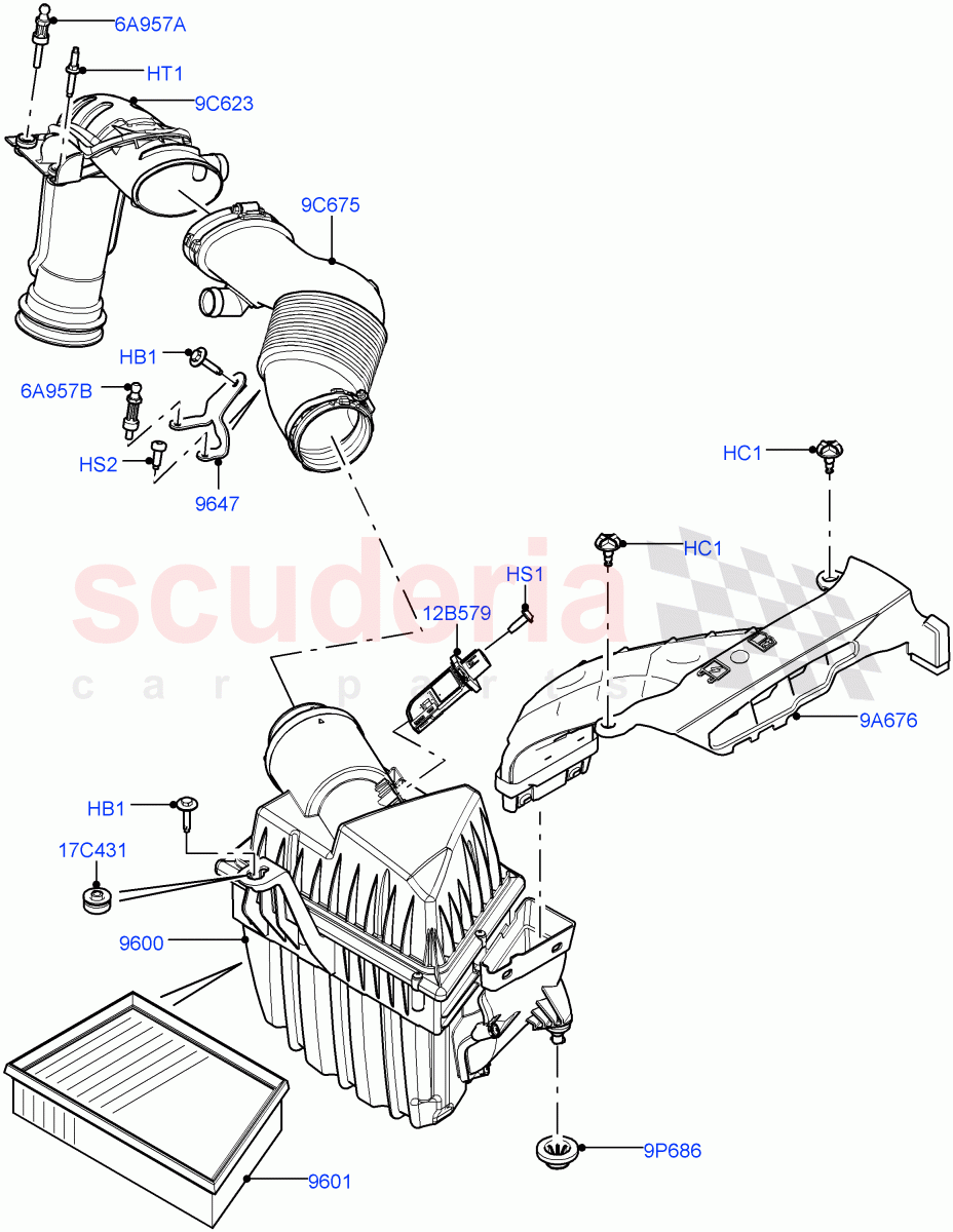 Air Cleaner(2.0L 16V TIVCT T/C 240PS Petrol,Itatiaia (Brazil))((V)FROMGT000001) of Land Rover Land Rover Discovery Sport (2015+) [2.0 Turbo Petrol GTDI]