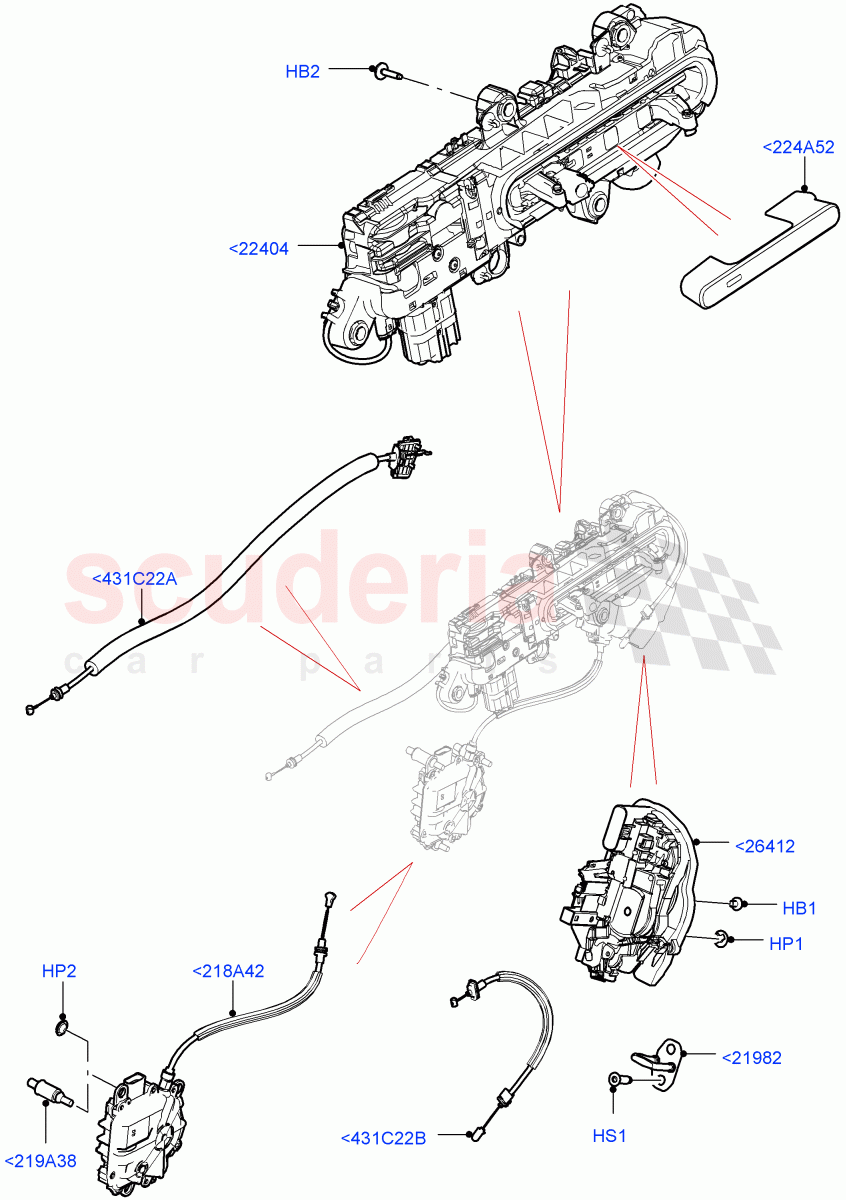 Rear Door Lock Controls of Land Rover Land Rover Range Rover (2022+) [4.4 V8 Turbo Petrol NC10]