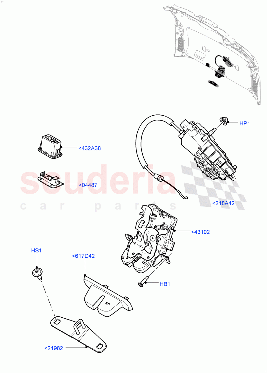 Luggage Compt/Tailgte Lock Controls(Nitra Plant Build)((V)FROMK2000001) of Land Rover Land Rover Discovery 5 (2017+) [3.0 DOHC GDI SC V6 Petrol]