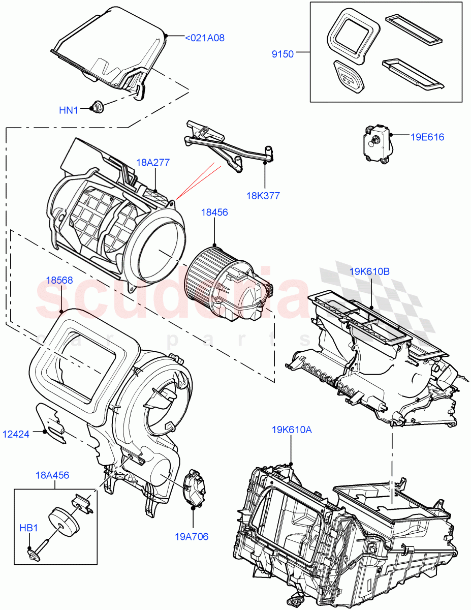 Heater/Air Cond.External Components(Main Unit)(Itatiaia (Brazil)) of Land Rover Land Rover Range Rover Evoque (2019+) [2.0 Turbo Petrol AJ200P]