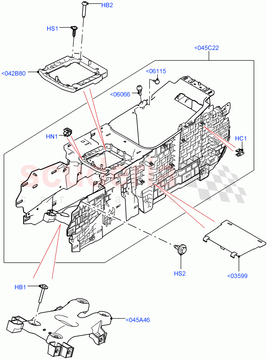 Console - Floor(Internal Components)(Changsu (China))((V)FROMKG446856) of Land Rover Land Rover Discovery Sport (2015+) [2.0 Turbo Petrol GTDI]