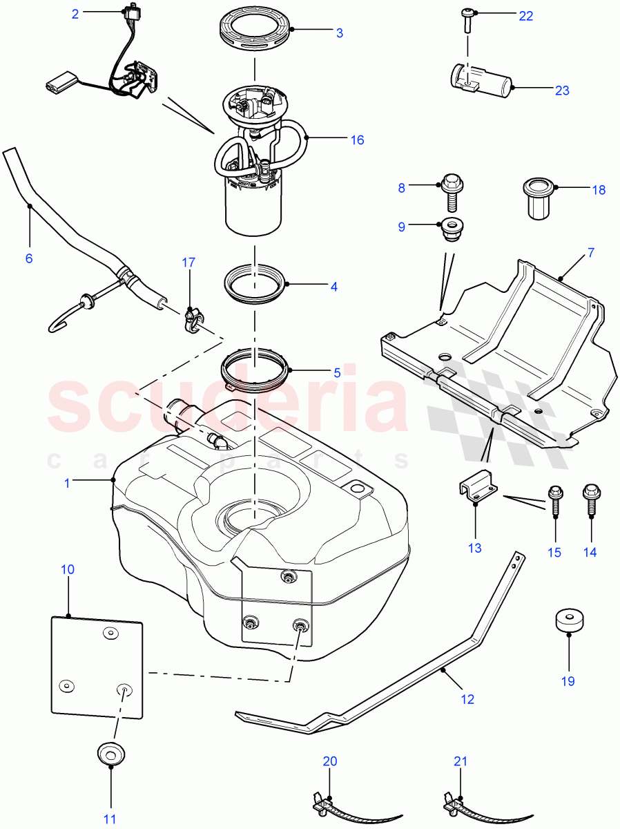 Fuel Tank & Related Parts((V)FROMCA000001) of Land Rover Land Rover Defender (2007-2016)