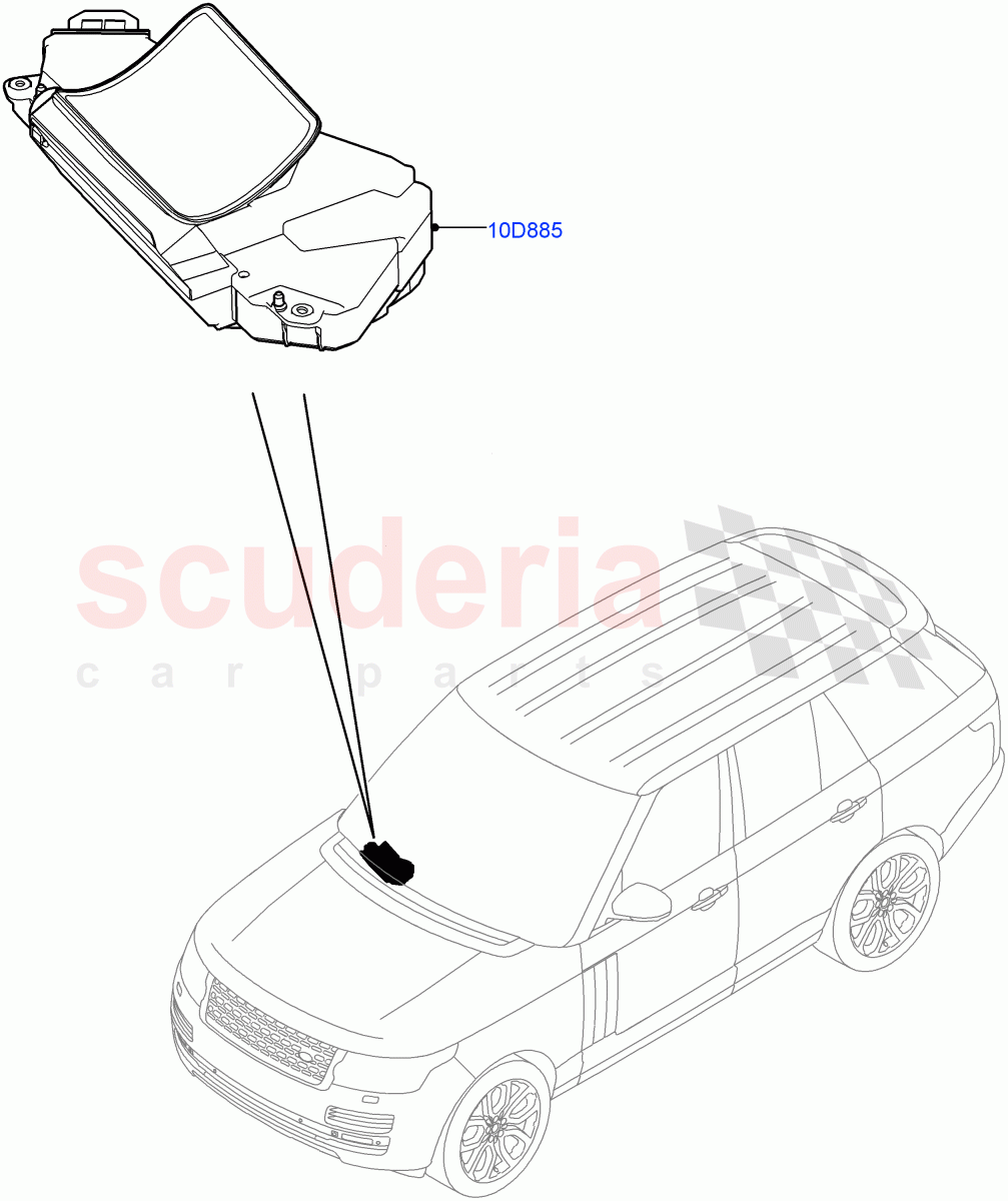 Head Up Display Module(Head Up Display)((V)FROMFA000001) of Land Rover Land Rover Range Rover (2012-2021) [3.0 I6 Turbo Petrol AJ20P6]