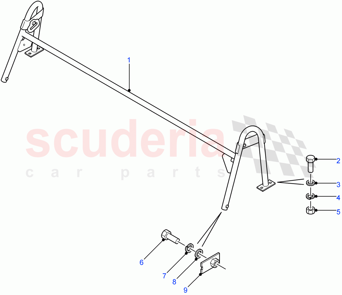 Soft Top Front Seat Anchorage Rail(Soft Top)((V)FROM7A000001) of Land Rover Land Rover Defender (2007-2016)