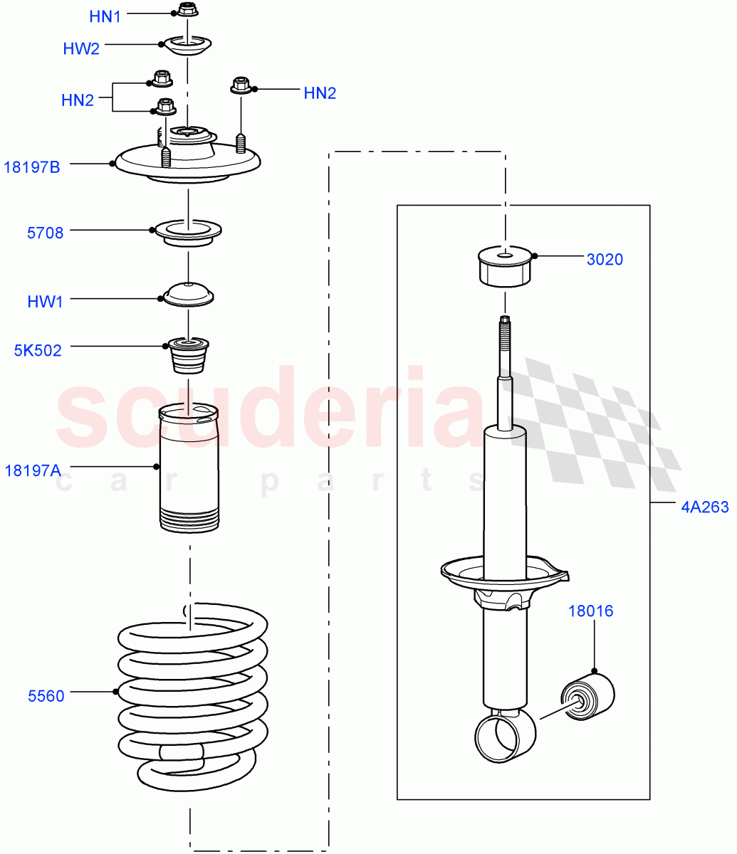 Rear Springs And Shock Absorbers(With Standard Duty Coil Spring Susp)((V)FROMAA000001) of Land Rover Land Rover Discovery 4 (2010-2016) [5.0 OHC SGDI NA V8 Petrol]