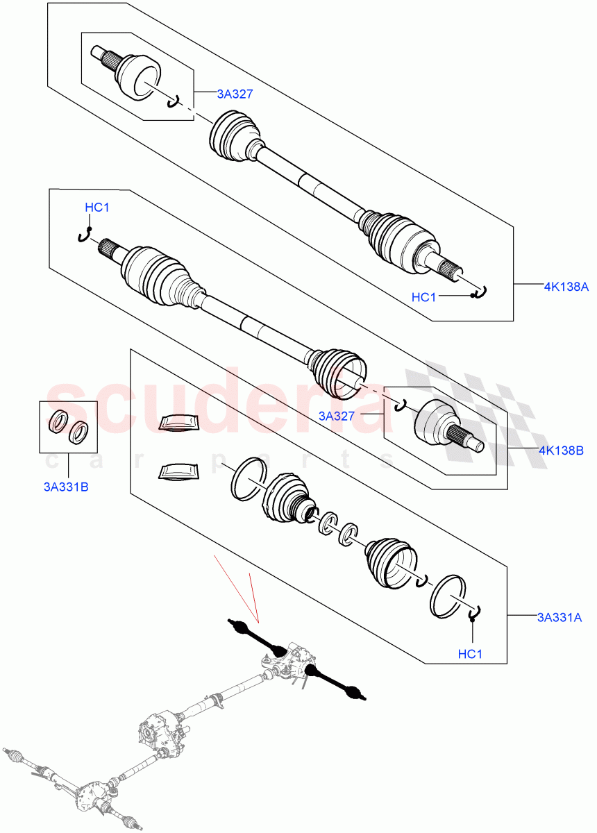 Drive Shaft - Rear Axle Drive(Driveshaft, Nitra Plant Build)((V)FROMK2000001) of Land Rover Land Rover Discovery 5 (2017+) [3.0 DOHC GDI SC V6 Petrol]