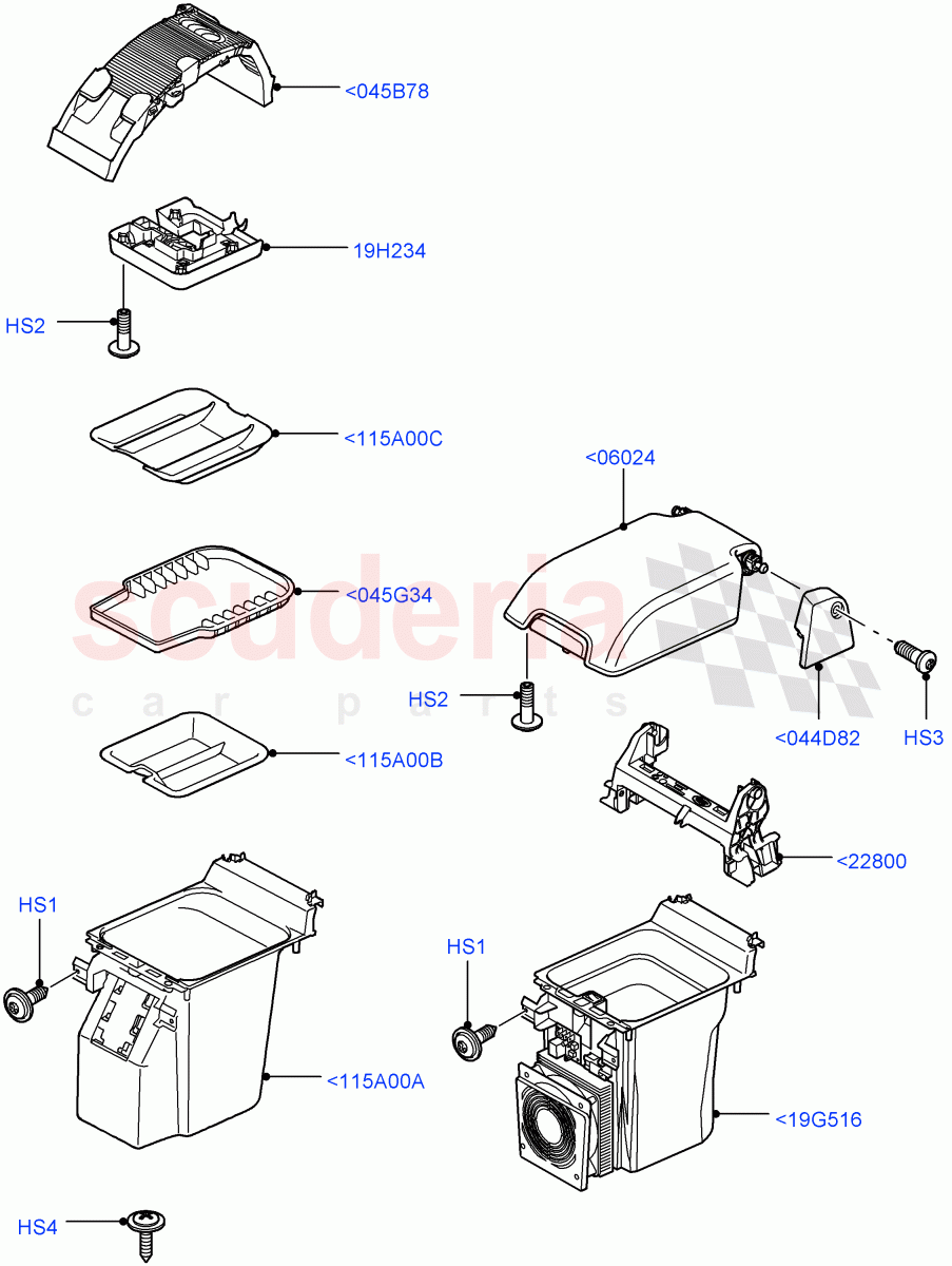 Console - Floor(For Stowage Boxes And Lids)((V)TO9A999999) of Land Rover Land Rover Range Rover Sport (2005-2009) [2.7 Diesel V6]