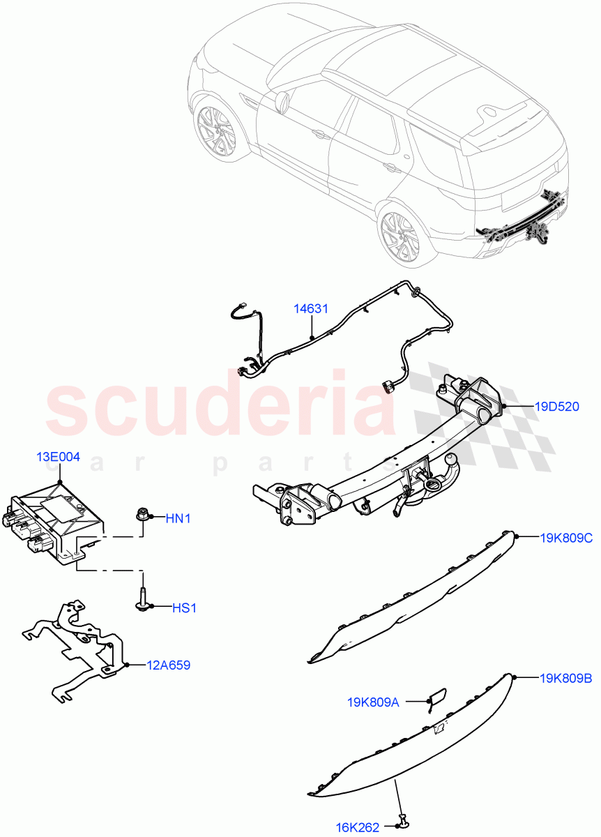 Towing Equipment(Solihull Plant Build, Nitra Plant Build, Detachable Tow Bar)((-)"CDN/USA") of Land Rover Land Rover Discovery 5 (2017+) [3.0 DOHC GDI SC V6 Petrol]