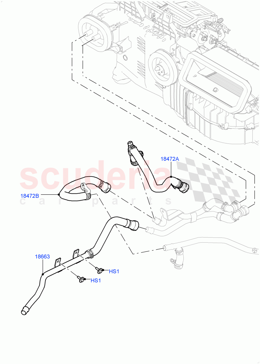 Heater Hoses(Front)(3.0 V6 Diesel,With Ptc Heater,With Fresh Air Heater,Less Heater) of Land Rover Land Rover Range Rover Sport (2014+) [3.0 I6 Turbo Petrol AJ20P6]