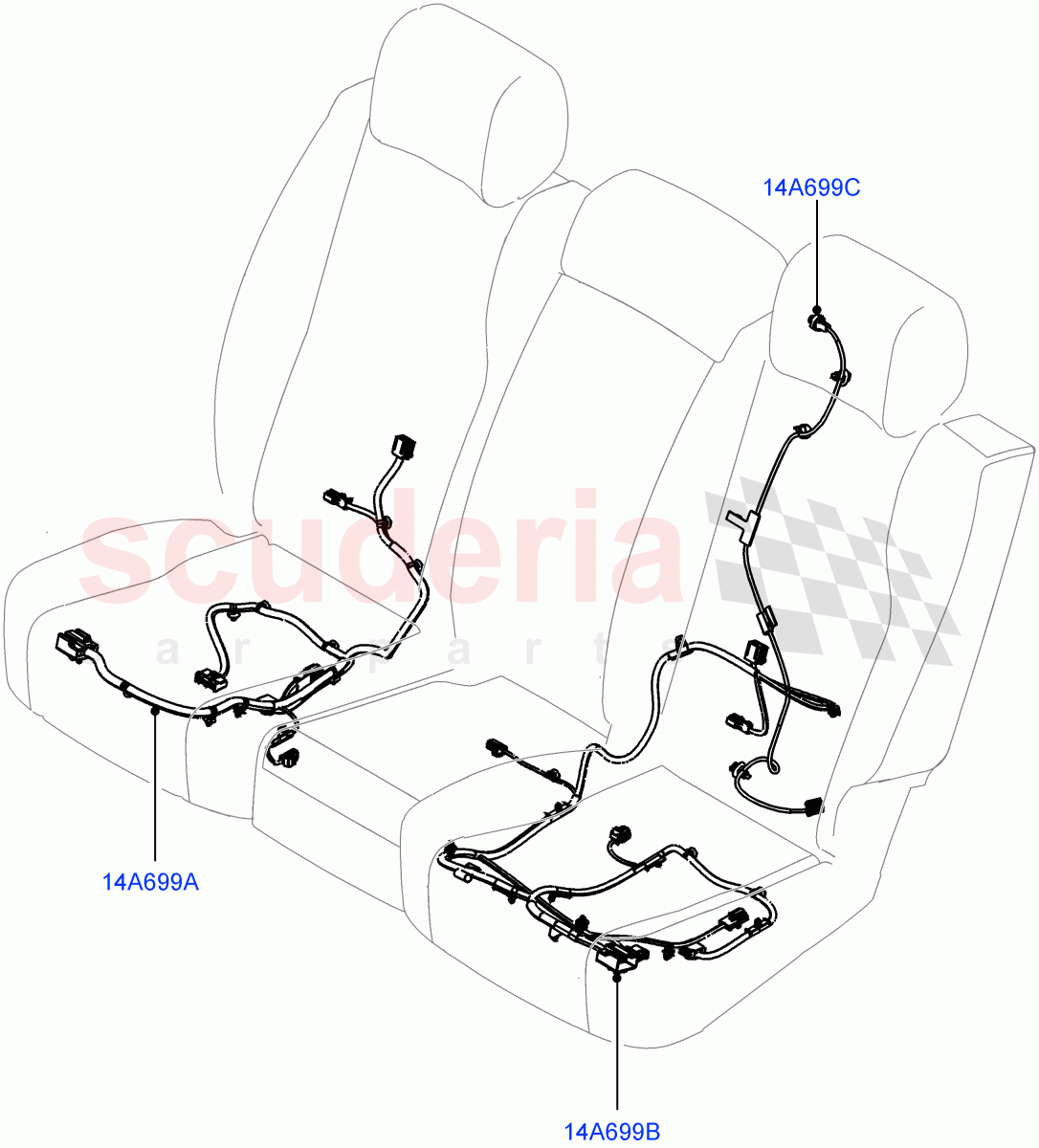 Wiring - Seats(Rear Seats) of Land Rover Land Rover Defender (2020+) [5.0 OHC SGDI SC V8 Petrol]