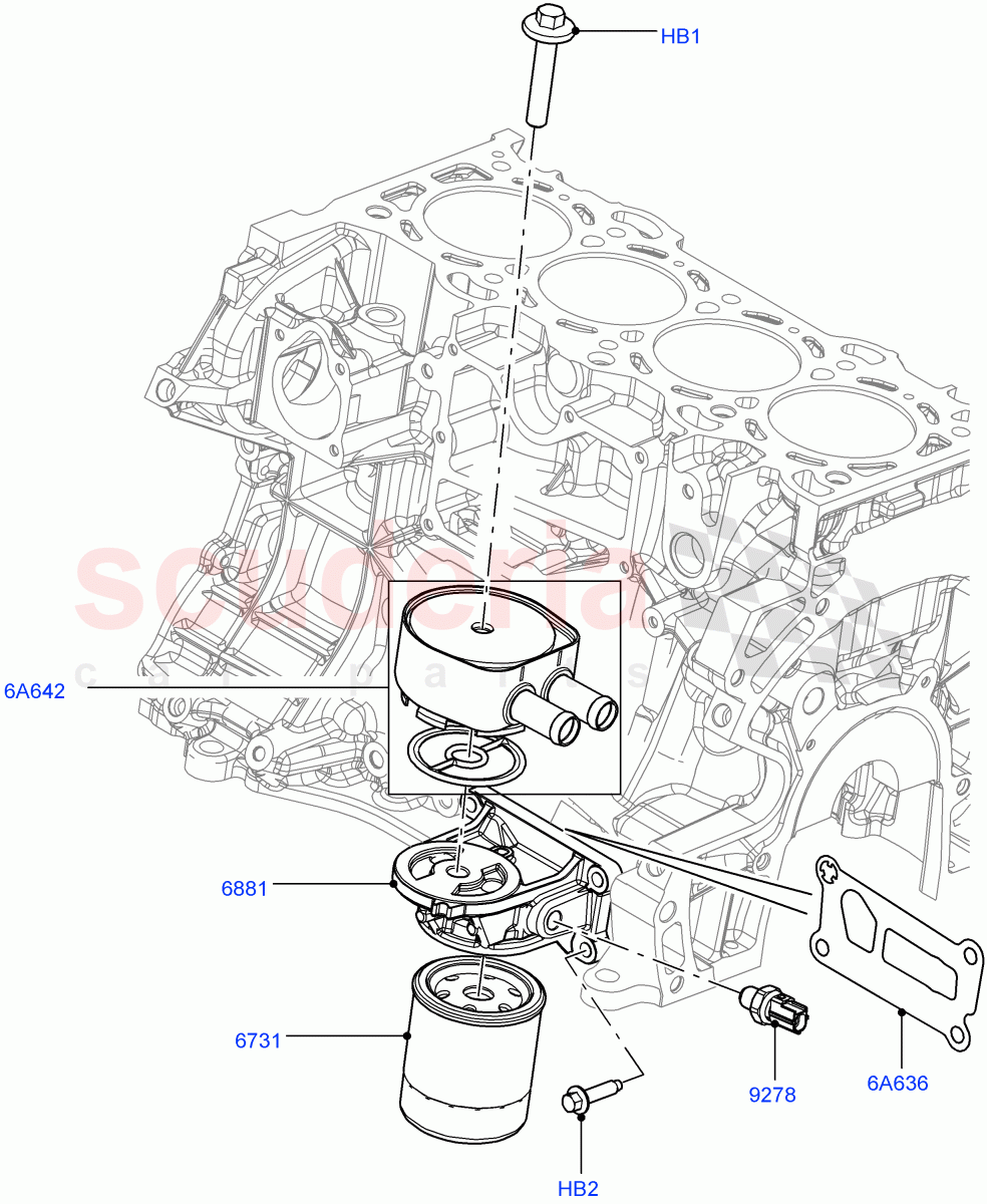 Oil Cooler And Filter(2.0L 16V TIVCT T/C 240PS Petrol,Itatiaia (Brazil))((V)FROMGT000001) of Land Rover Land Rover Discovery Sport (2015+) [2.0 Turbo Petrol GTDI]
