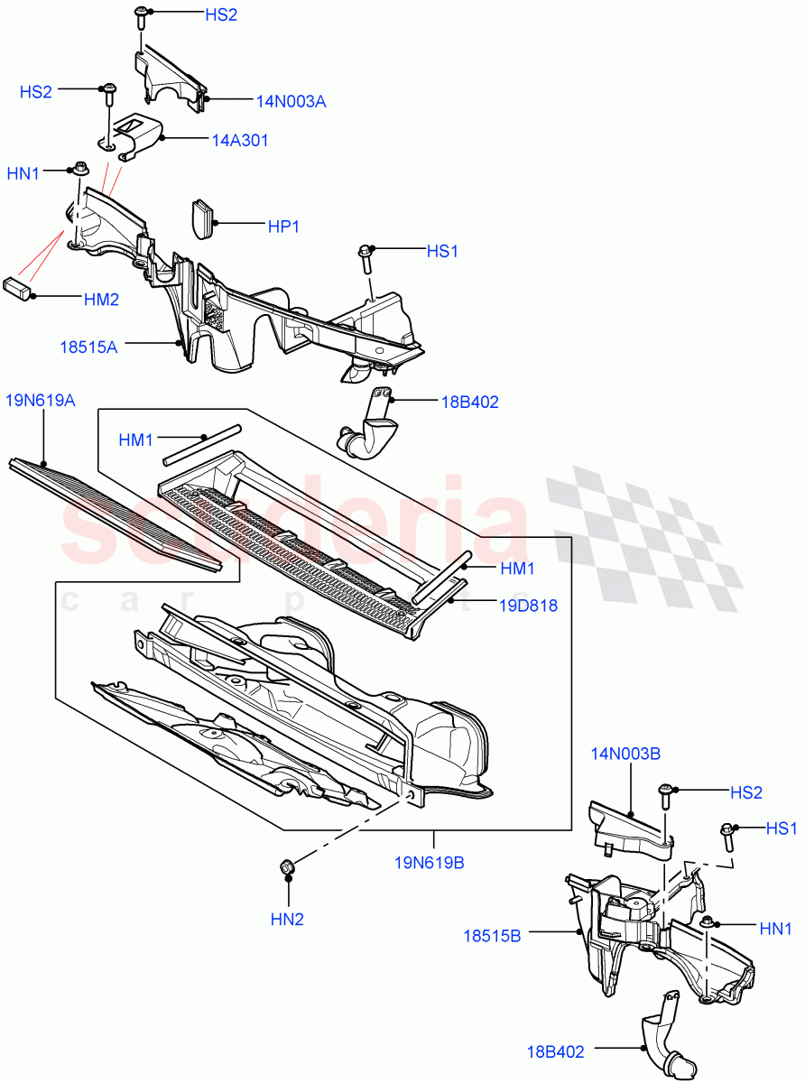 Heater/Air Cond.External Components(Page B)((V)FROMAA000001) of Land Rover Land Rover Range Rover (2010-2012) [4.4 DOHC Diesel V8 DITC]