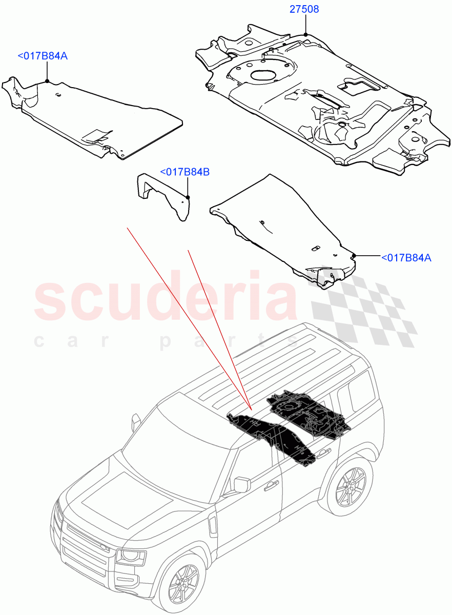 Insulators - Rear(Passenger Compartment)(Standard Wheelbase) of Land Rover Land Rover Defender (2020+) [5.0 OHC SGDI SC V8 Petrol]