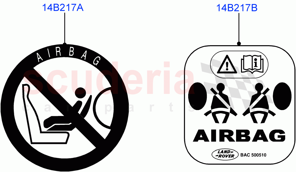 Labels(Air Bag)(Itatiaia (Brazil))((V)FROMGT000001) of Land Rover Land Rover Discovery Sport (2015+) [1.5 I3 Turbo Petrol AJ20P3]
