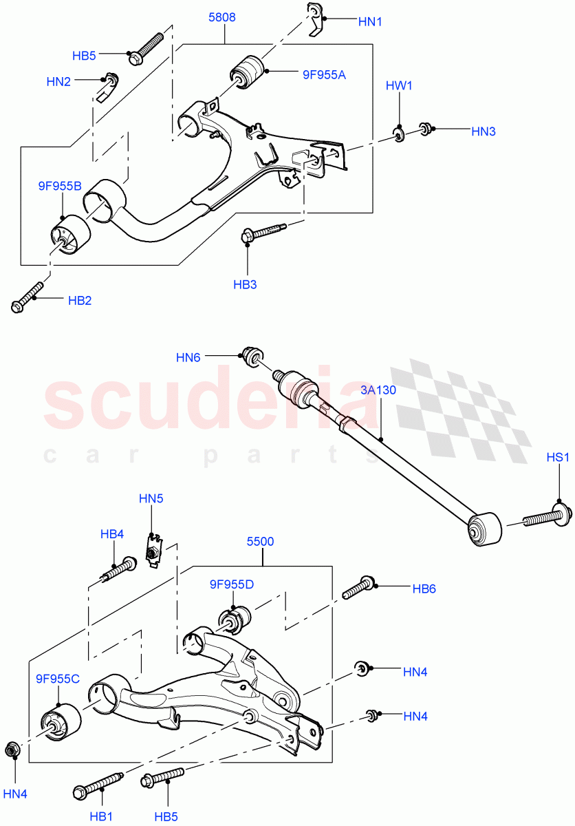 Rear Knuckle And Suspension Arms(Rear Lower And Upper Arms)((V)FROMAA000001) of Land Rover Land Rover Discovery 4 (2010-2016) [3.0 Diesel 24V DOHC TC]