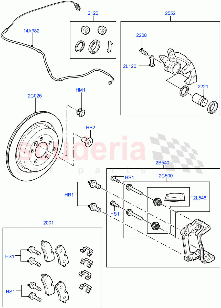 Rear Brake Discs And Calipers(With Four Corner Air Suspension)((V)FROMDA000001) of Land Rover Land Rover Discovery 4 (2010-2016) [3.0 DOHC GDI SC V6 Petrol]