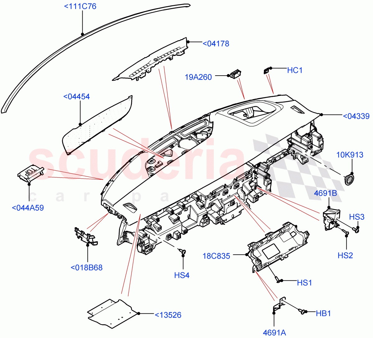 Instrument Panel(External Components, Upper)(Itatiaia (Brazil),Head Up Display) of Land Rover Land Rover Range Rover Evoque (2019+) [2.0 Turbo Diesel]