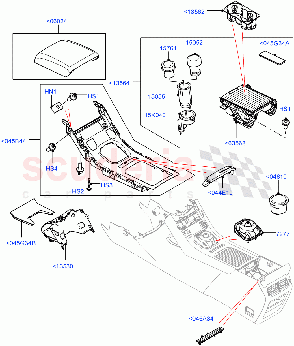 Console - Floor(Trim Upper, External Components)(Halewood (UK)) of Land Rover Land Rover Range Rover Evoque (2012-2018) [2.0 Turbo Diesel]
