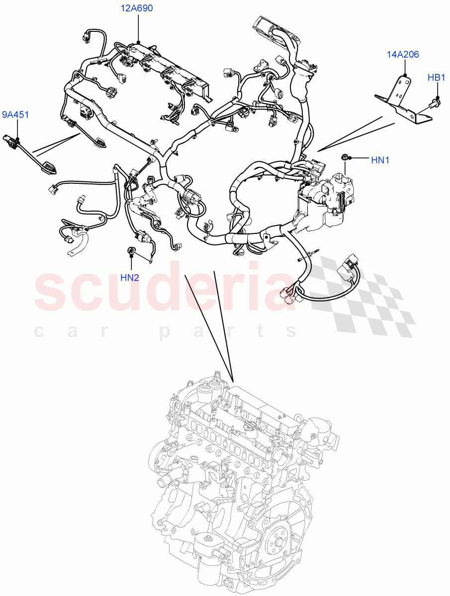 Electrical Wiring - Engine And Dash(Engine)(2.0L I4 DSL MID DOHC AJ200,Itatiaia (Brazil))((V)FROMGT000001,(V)TOHT999999) of Land Rover Land Rover Discovery Sport (2015+) [2.0 Turbo Diesel]