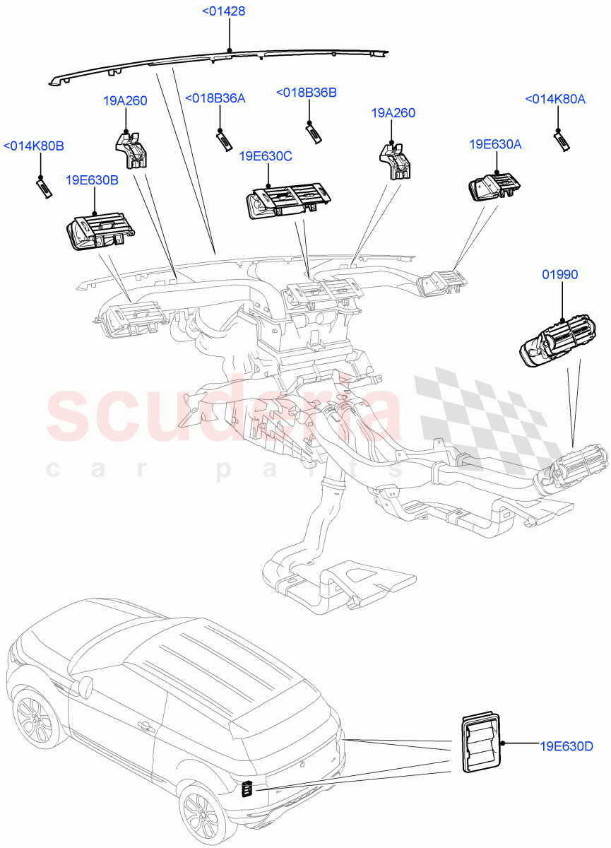 Air Vents, Louvres And Ducts(External Components)(Changsu (China))((V)FROMEG000001) of Land Rover Land Rover Range Rover Evoque (2012-2018) [2.0 Turbo Diesel]