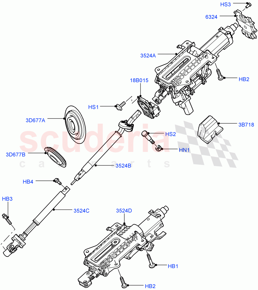 Steering Column((V)TO9A999999) of Land Rover Land Rover Range Rover Sport (2005-2009) [4.2 Petrol V8 Supercharged]