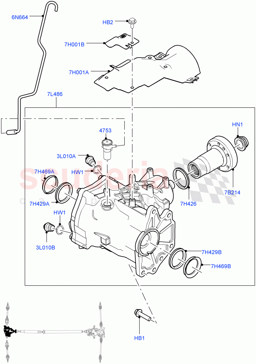 Front Axle Case(Itatiaia (Brazil),Efficient Driveline)((V)FROMGT000001) of Land Rover Land Rover Discovery Sport (2015+) [1.5 I3 Turbo Petrol AJ20P3]
