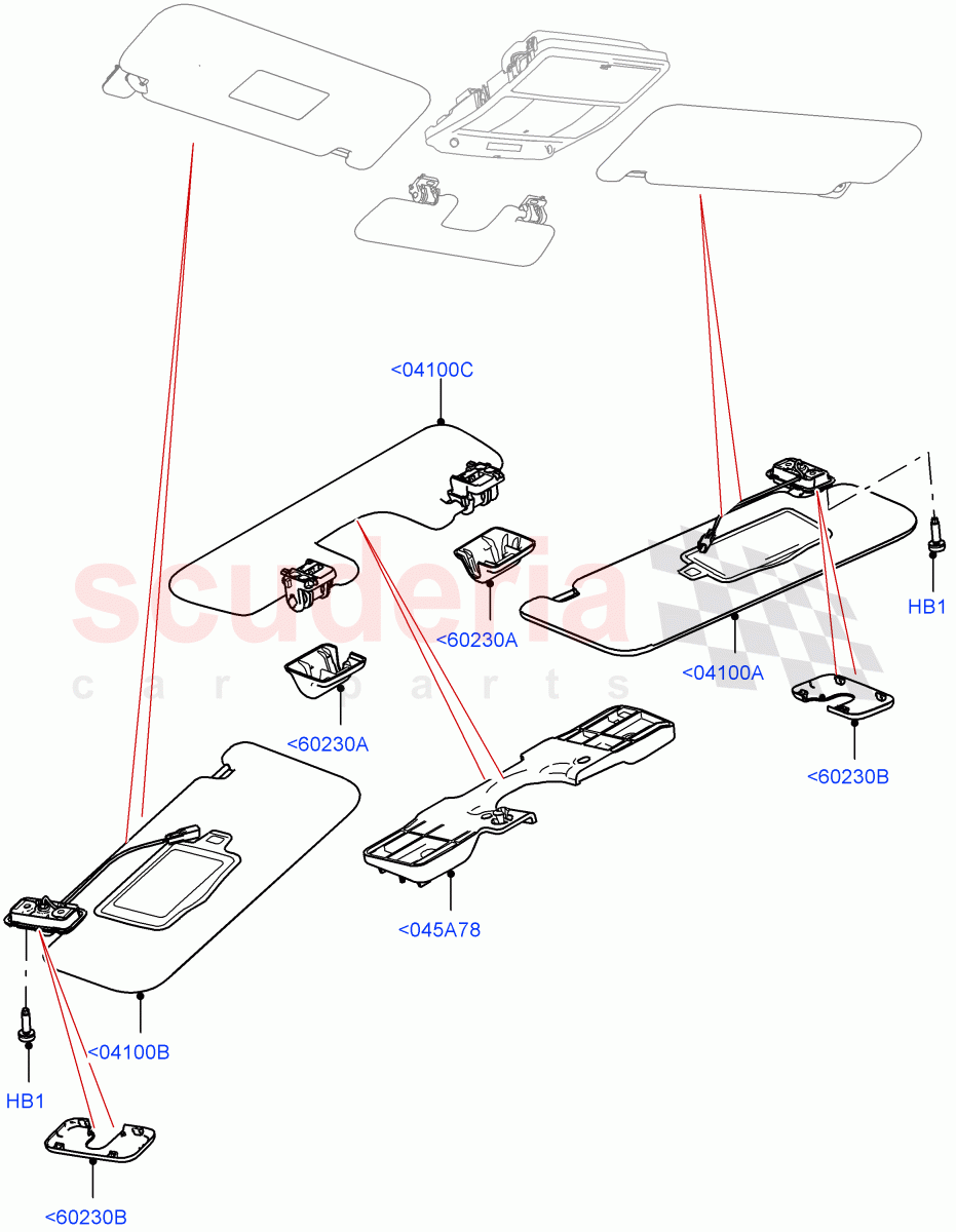 Headlining And Sun Visors(Sun Visors) of Land Rover Land Rover Defender (2020+) [3.0 I6 Turbo Petrol AJ20P6]