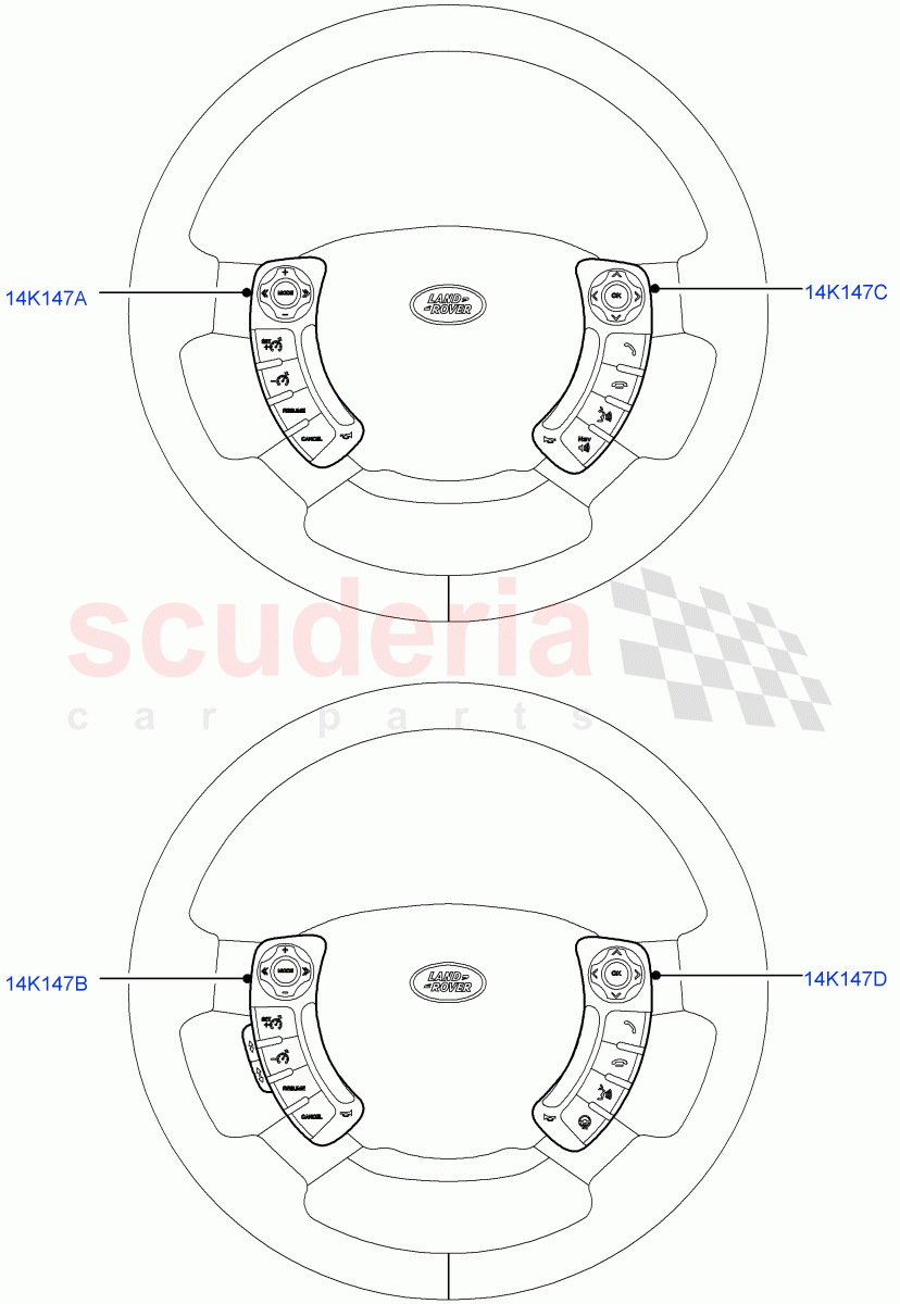 Switches(Steering Wheel)((V)FROMAA000001) of Land Rover Land Rover Range Rover (2010-2012) [4.4 DOHC Diesel V8 DITC]