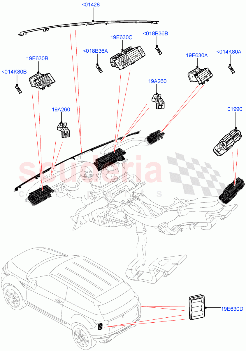 Air Vents, Louvres And Ducts(External Components)(Itatiaia (Brazil))((V)FROMGT000001) of Land Rover Land Rover Range Rover Evoque (2012-2018) [2.0 Turbo Petrol AJ200P]