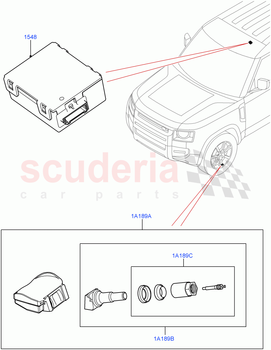 Tyre Pressure Monitor System((V)TOM2051783) of Land Rover Land Rover Defender (2020+) [5.0 OHC SGDI SC V8 Petrol]