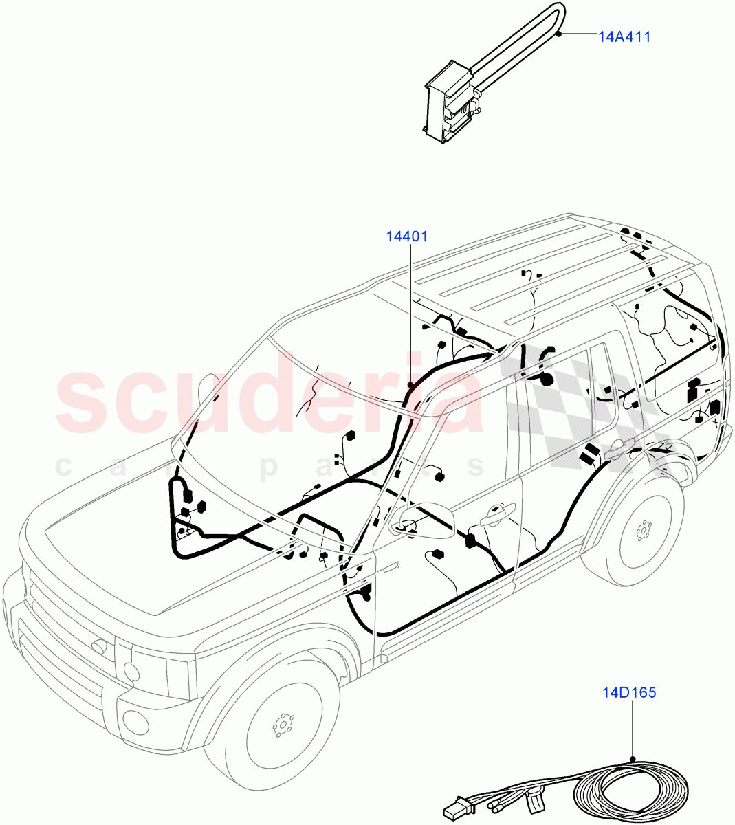 Electrical Wiring - Engine And Dash(Main Harness)((V)FROMBA000001,(V)TOBA999999) of Land Rover Land Rover Discovery 4 (2010-2016) [4.0 Petrol V6]
