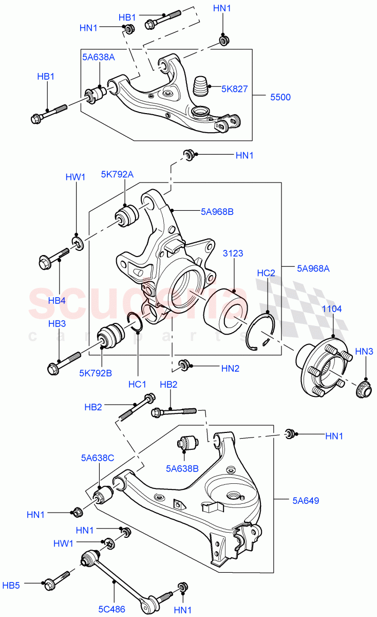 Rear Knuckle And Suspension Arms((V)FROMAA000001) of Land Rover Land Rover Range Rover (2010-2012) [4.4 DOHC Diesel V8 DITC]