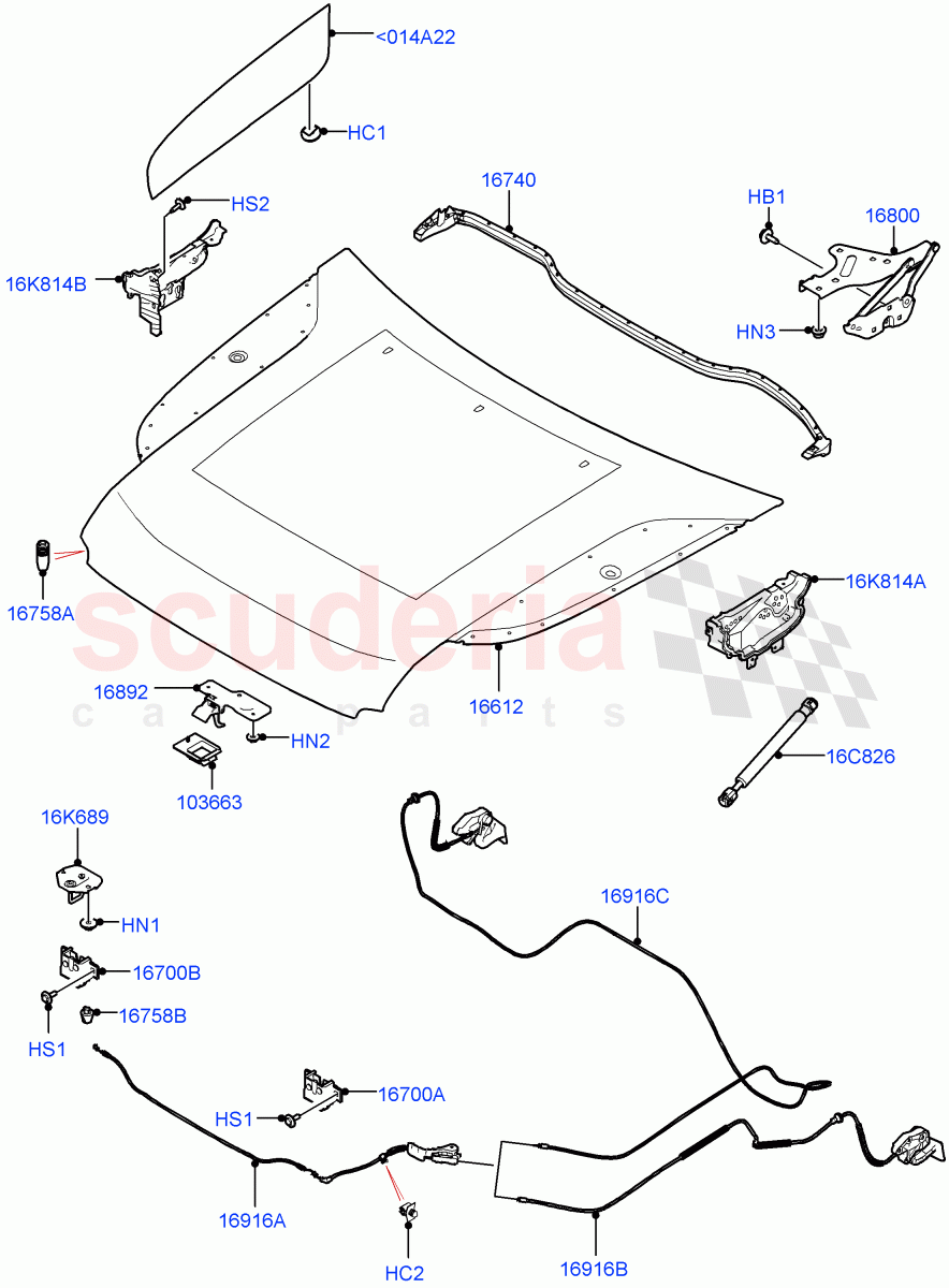 Hood And Related Parts of Land Rover Land Rover Defender (2020+) [3.0 I6 Turbo Petrol AJ20P6]