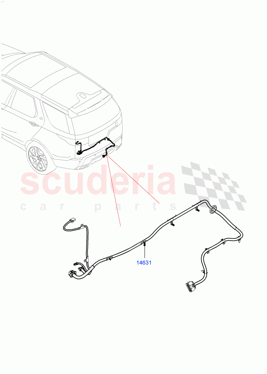 Electrical Wiring - Body And Rear(Towing, Solihull Plant Build)(Tow Hitch Elec Deployable Swan Neck)((V)FROMHA000001) of Land Rover Land Rover Discovery 5 (2017+) [3.0 DOHC GDI SC V6 Petrol]