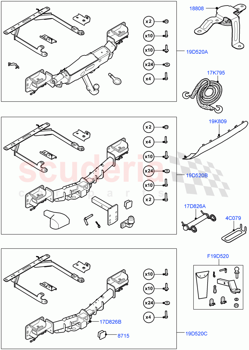 Towing Equipment(Accessory) of Land Rover Land Rover Range Rover Sport (2014+) [3.0 I6 Turbo Diesel AJ20D6]